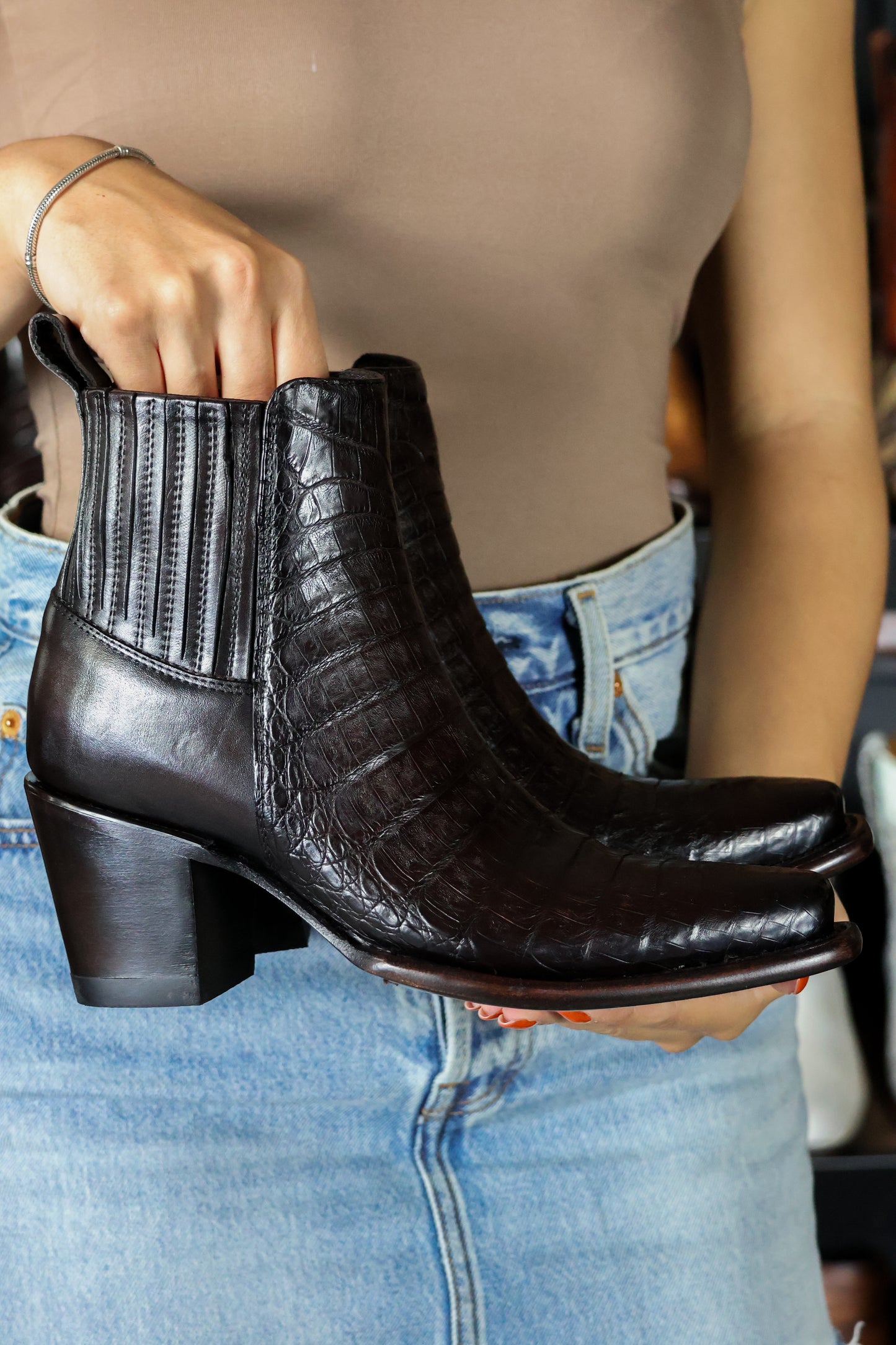 EMMA BROWN PITON BOOTS 