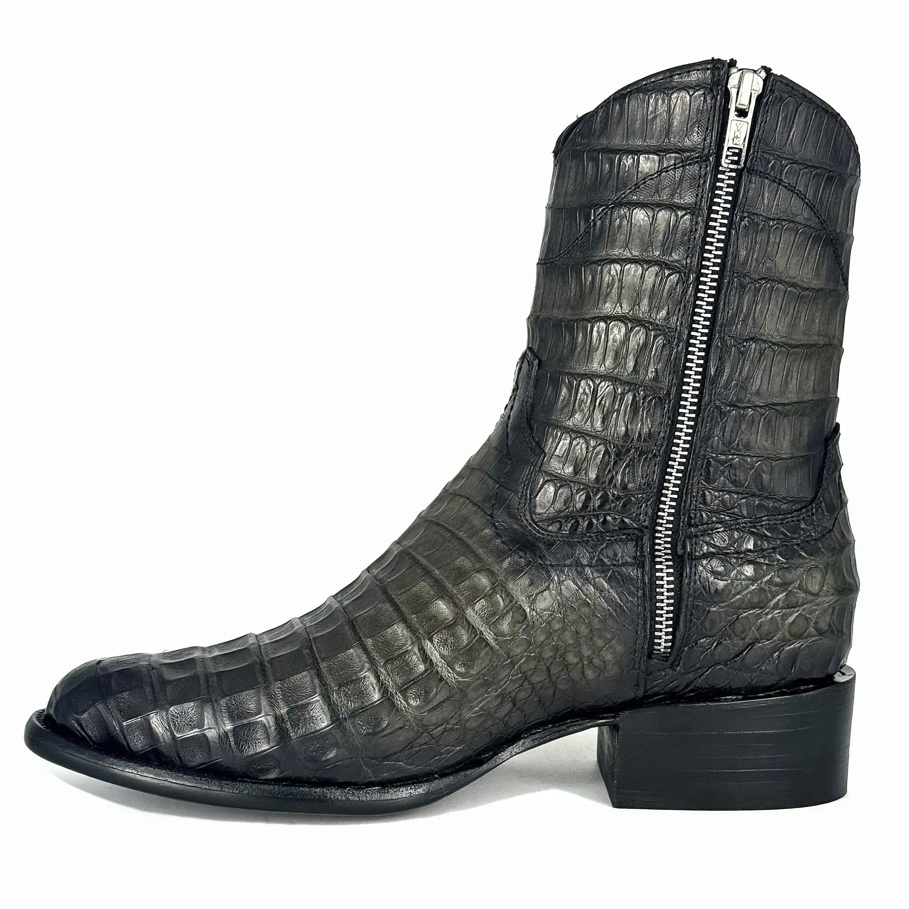 EMMA GREY FULL COCODRILO FUSCUS BOOTS OVAL