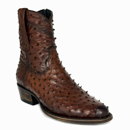 EMMA BROWN FULL AVESTRUZ BOOTS OVAL