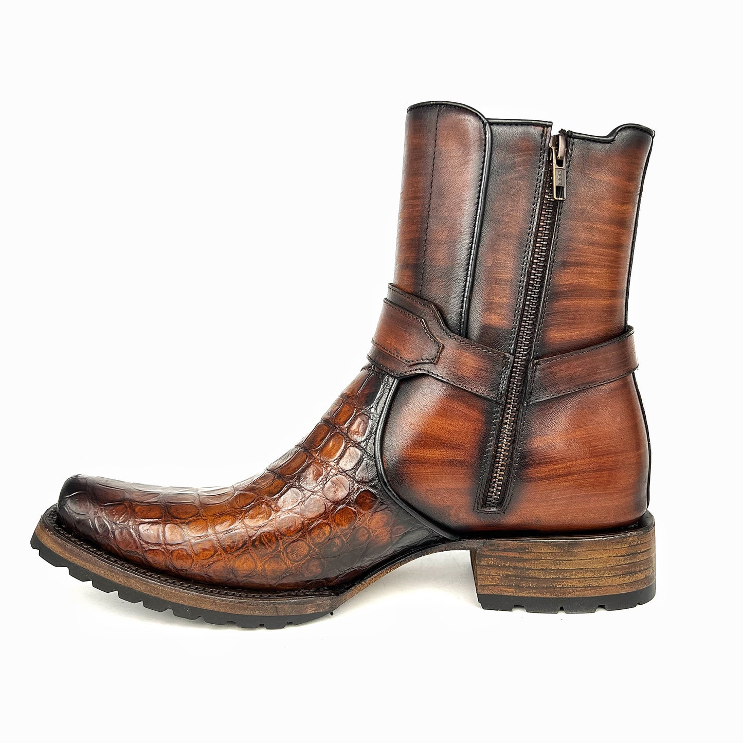 CARLO BROWN COCODRILO BOOTS