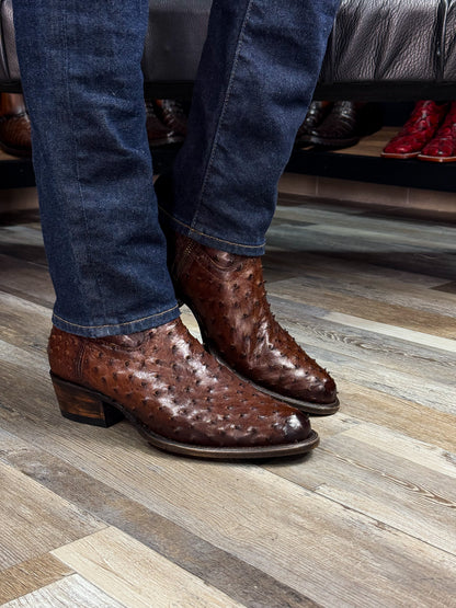 EMMA BROWN FULL AVESTRUZ BOOTS OVAL