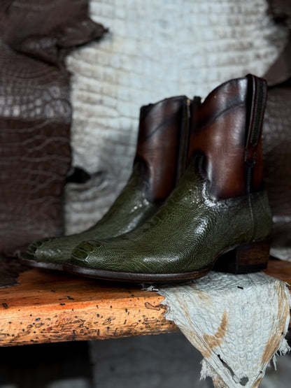 EMMA GREEN PATA DE AVESTRUZ OVAL