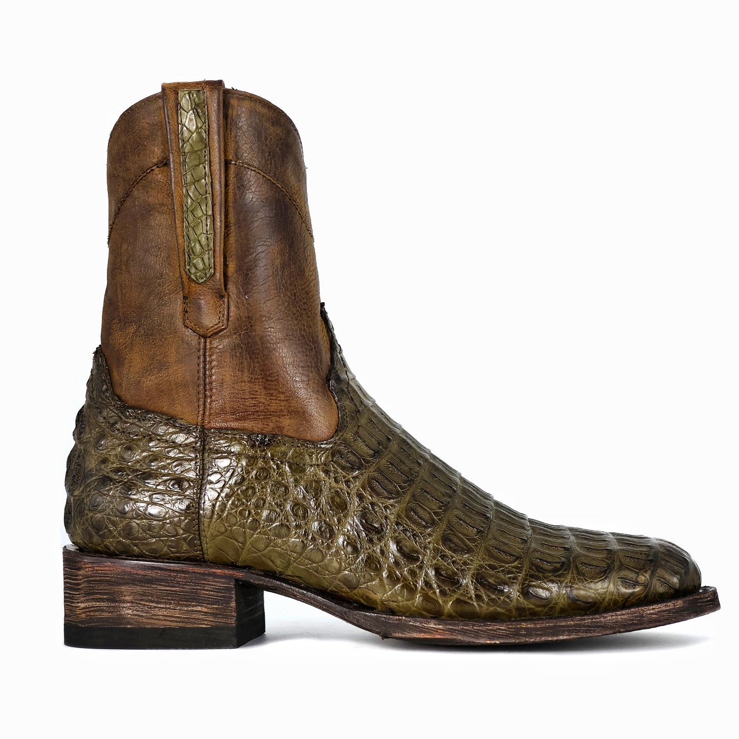 EMMA GREEN COCODRILO FUSCUS BOOTS OVAL
