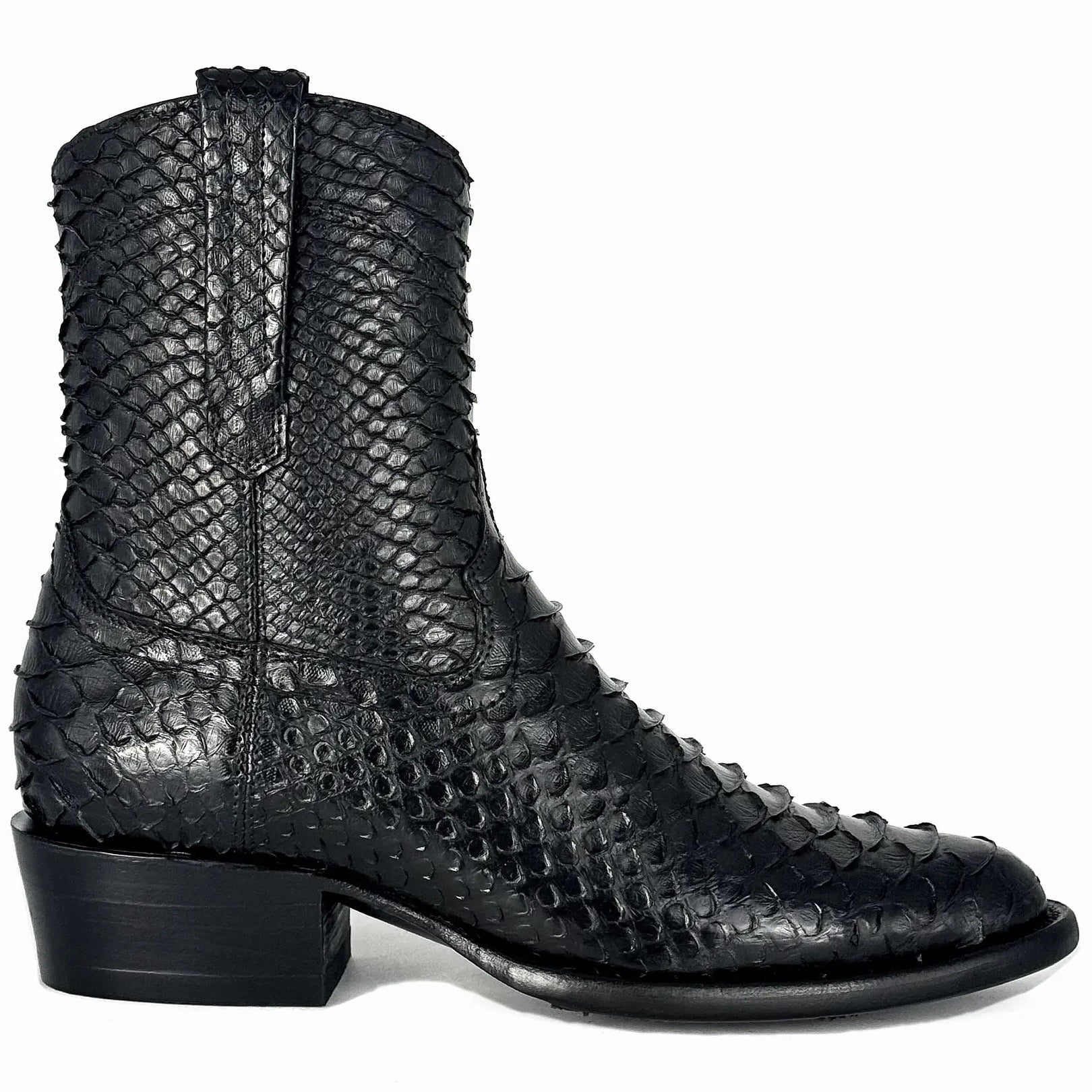 EMMA BLACK FULL PITON BOOTS OVAL