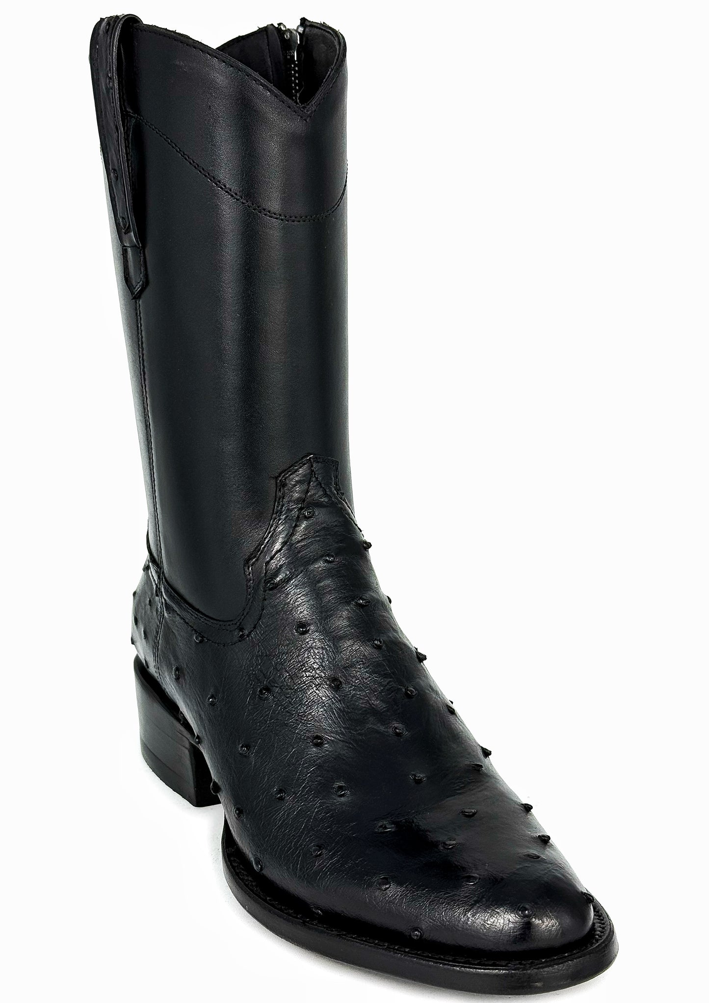 EMMA HIGH BLACK AVESTRUZ BOOTS