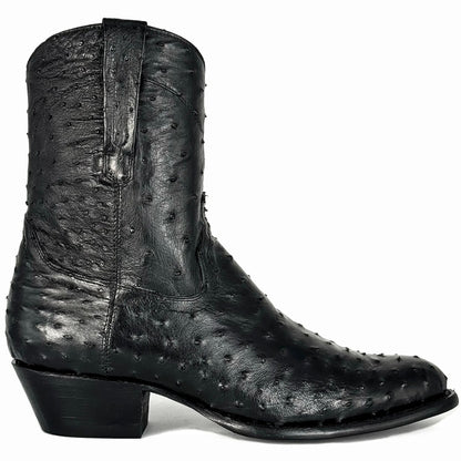 EMMA BLACK FULL OSTRICH OVAL