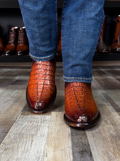 EMMA HIGH MIEL COLA DE COCODRILO BOOTS OVAL