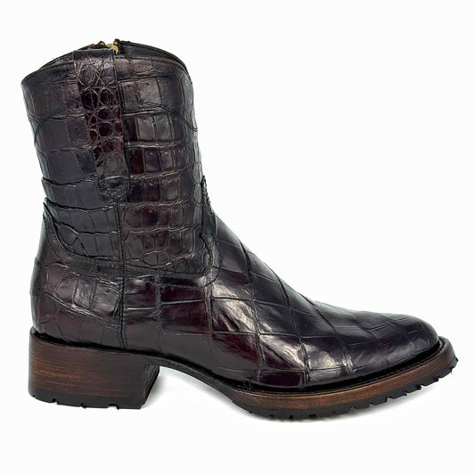 EMMA DARK BROWN FULL COCODRILO BOOTS (TRACK)