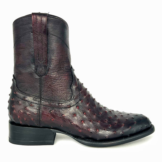 EMMA BLACK CHERRY FULL AVESTRUZ BOOTS