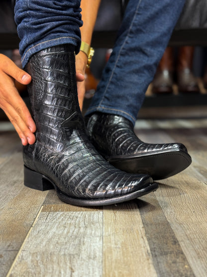 EDGAR BROWN CROCODILE BOOTS 