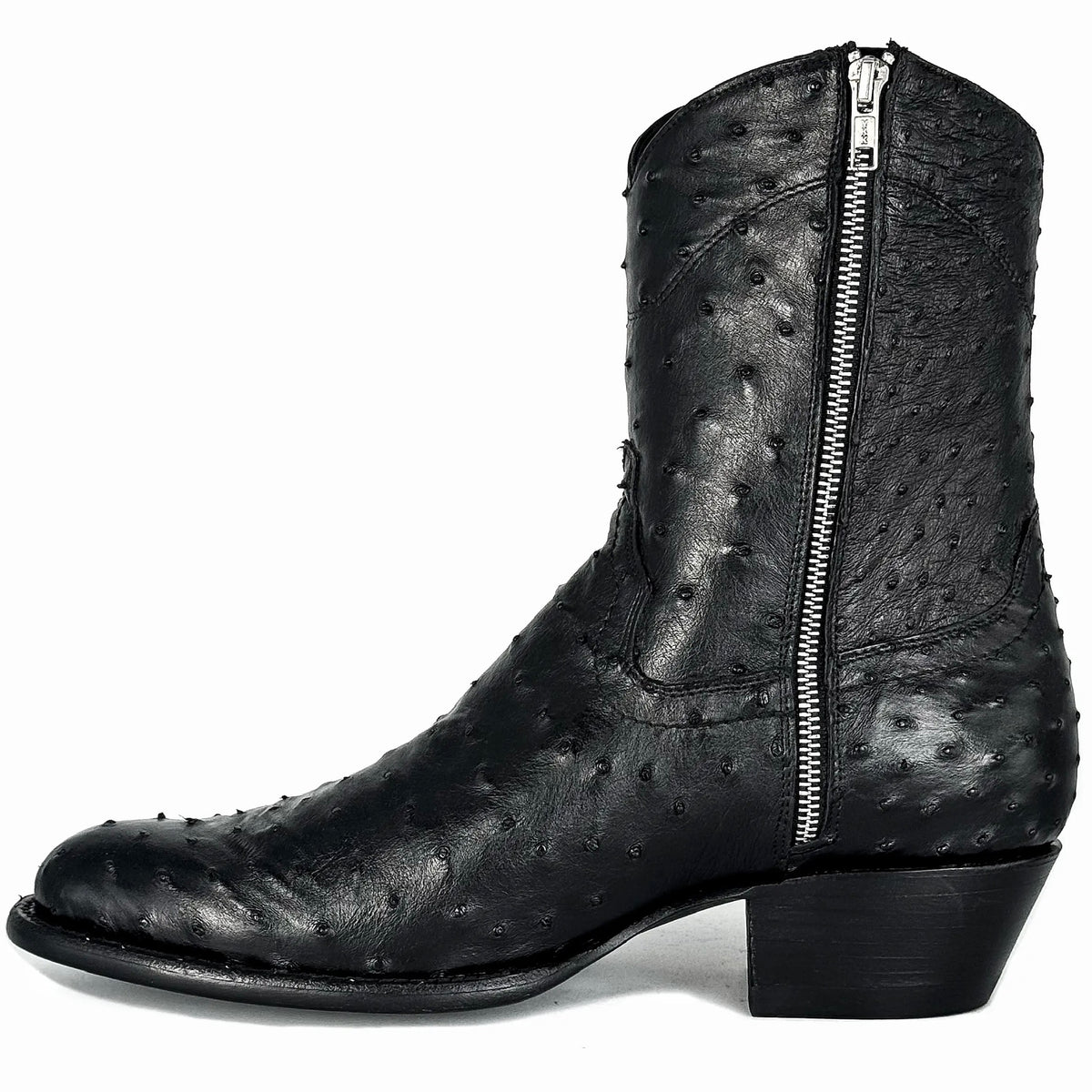 EMMA BLACK FULL OSTRICH OVAL