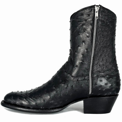 EMMA BLACK FULL OSTRICH OVAL