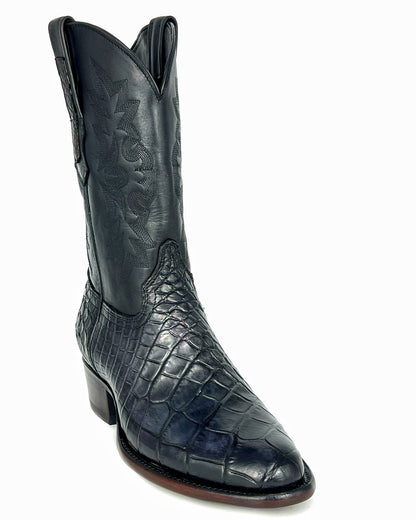 COWBOY GREY ALLIGATOR BOOTS OVAL