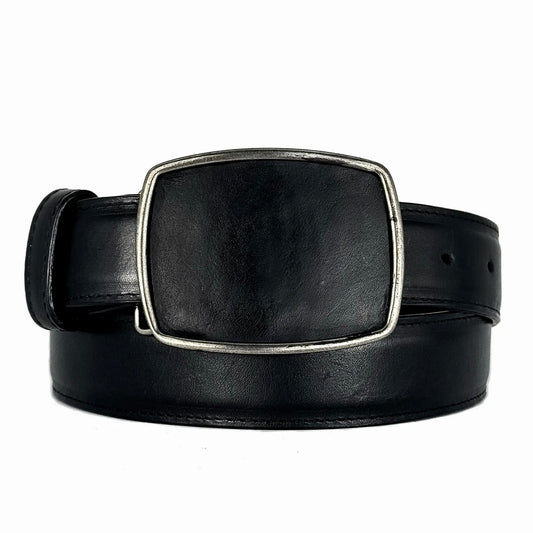 CINTO NEGRO PIEL HEBILLA CUADRADA