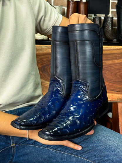 EMMA BROWN OSTRICH BOOTS 