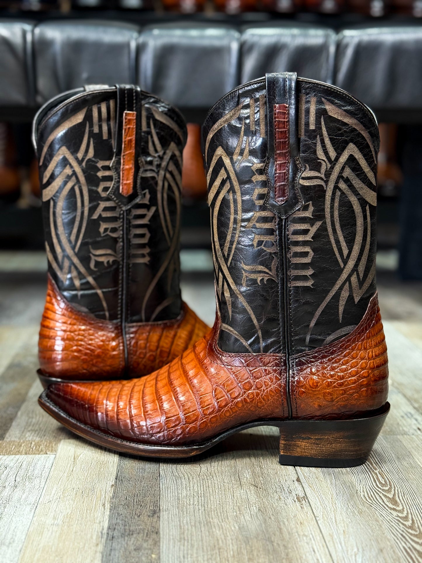EMMA BROWN PITON BOOTS 