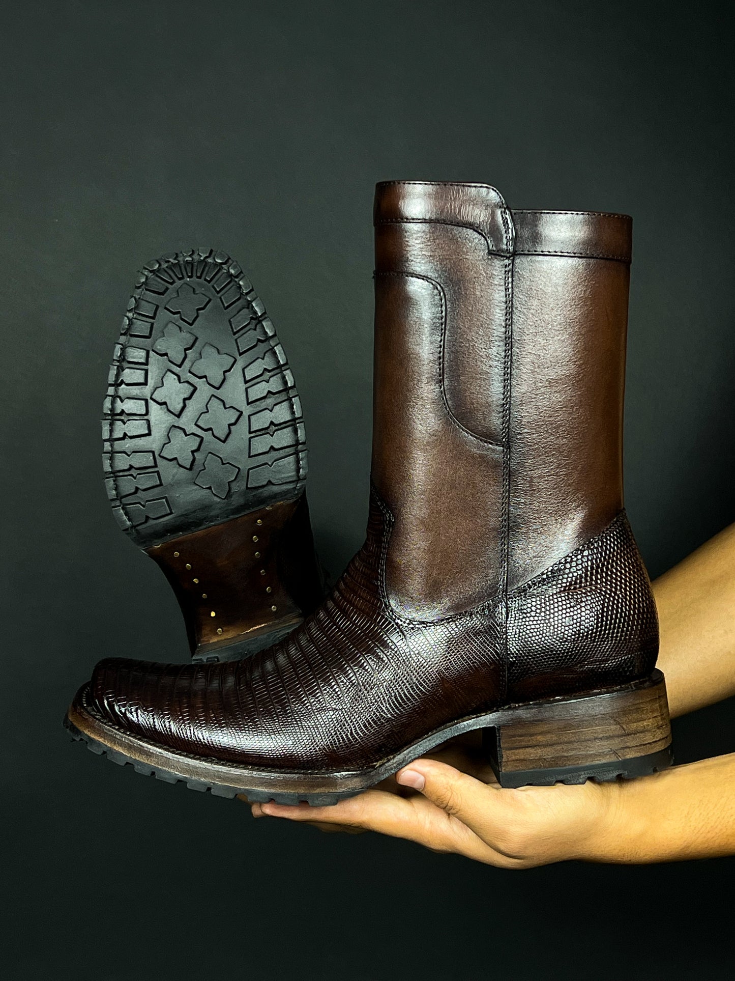 EMMA BROWN LIZARD BOOTS 