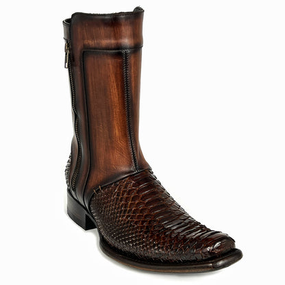 PAULO BROWN PITON BOOTS