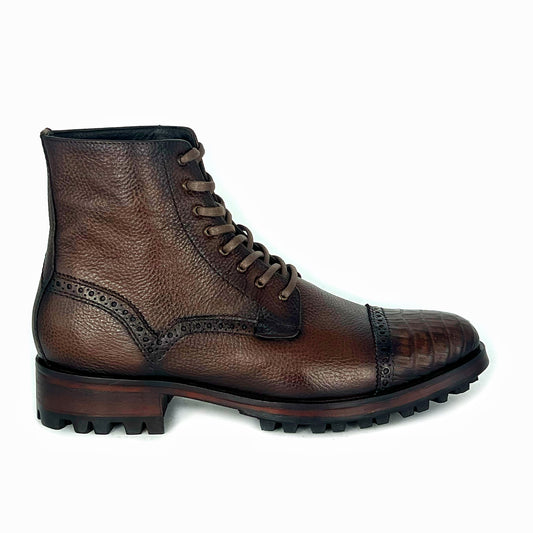 CARLO BROWN PITON BOOTS 