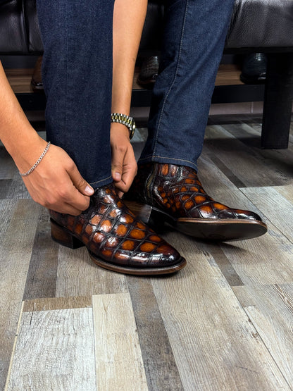 EMMA SOMBREADO FULL COCODRILO MORELETI BOOTS OVAL