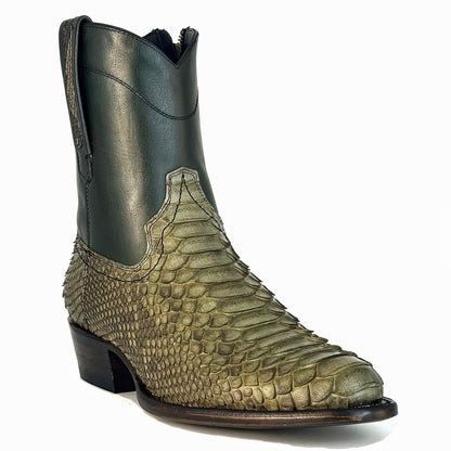EMMA GREEN PITON BOOTS OVAL