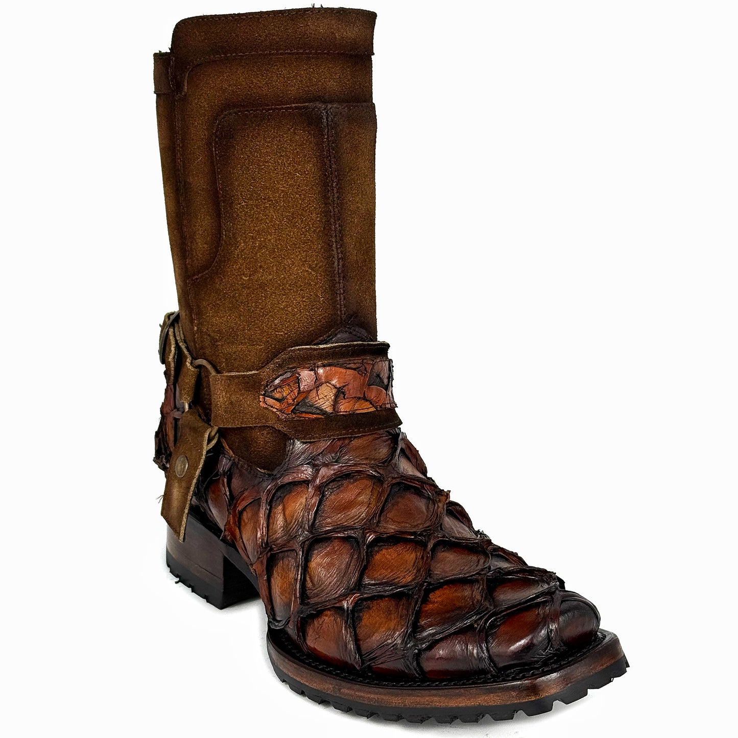 CARLO BROWN PITON BOOTS 