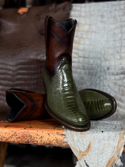 EMMA GREEN PATA DE AVESTRUZ OVAL