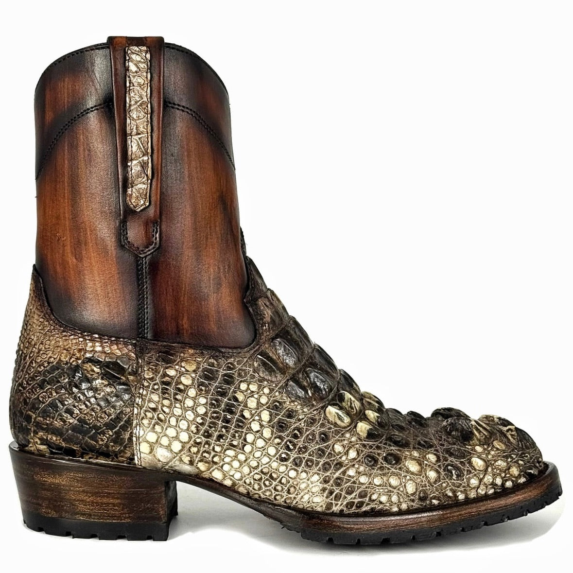 EMMA NATURAL NUCA DE COCODRILO ALLIGATOR BOOTS (TRACK) OVAL