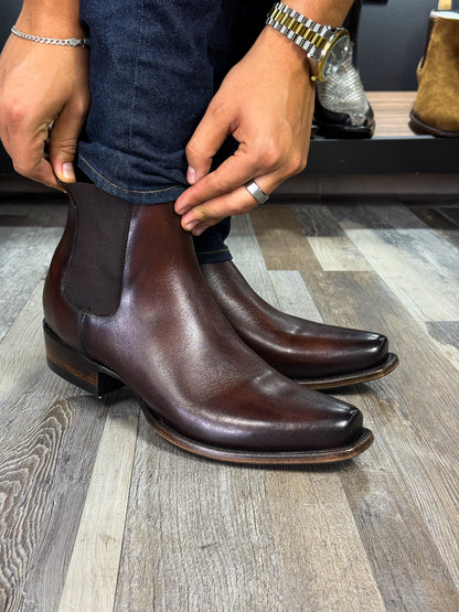 CARLO BROWN PITON BOOTS 
