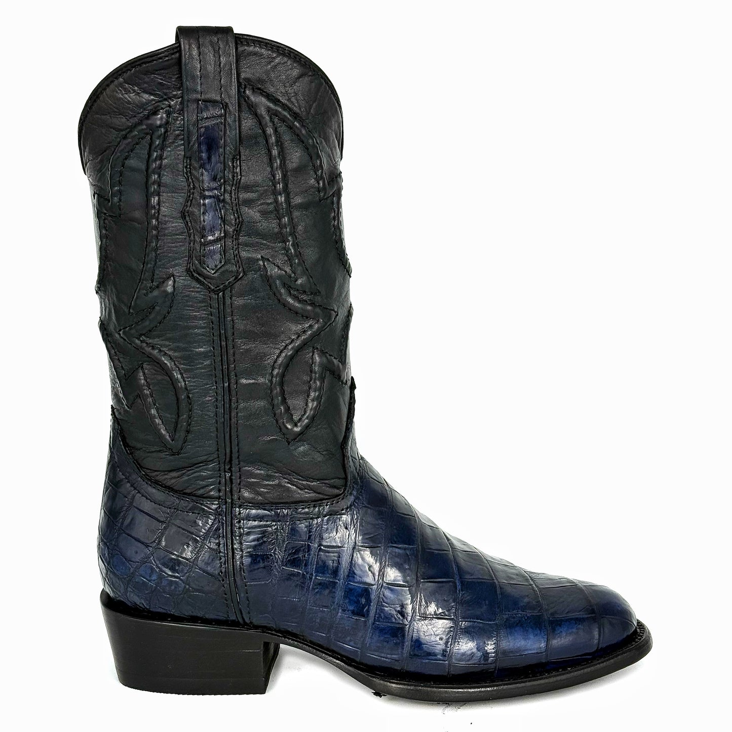 COWBOY BLUE COCODRILO MORELETI BOOTS OVAL