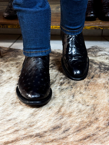 EMMA BROWN OSTRICH BOOTS 