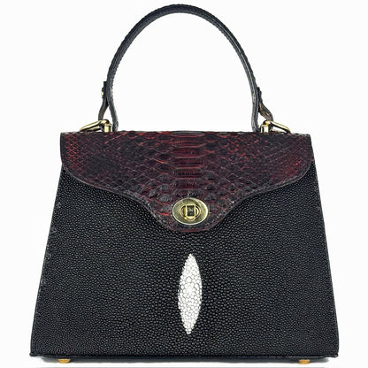 BOLSA MANTARRAYA/PITON VINO DAMA