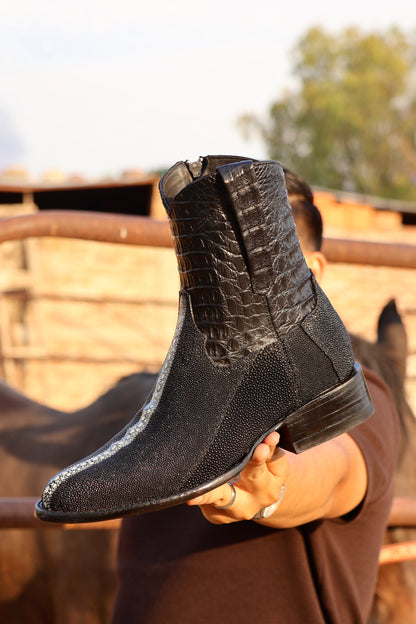 EMMA BLACK STINGRAY QUEEN & CROCODILE OVAL
