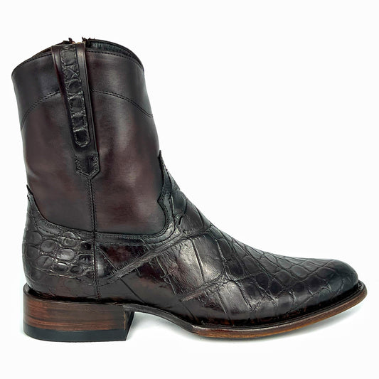 EMMA DARK BROWN COCODRILO MORELETI BOOTS