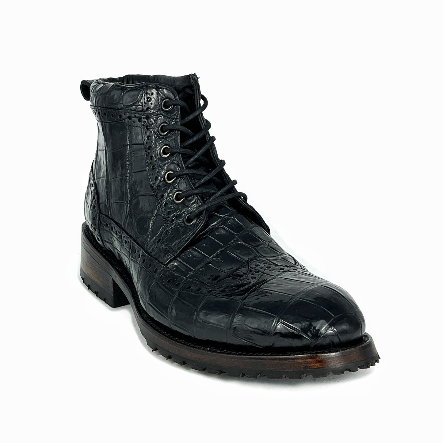 CARLO BROWN PITON BOOTS 