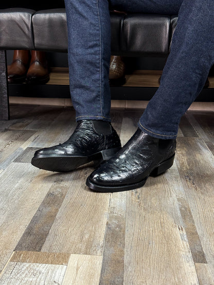 CHELSEA BLACK AVESTRUZ OVAL