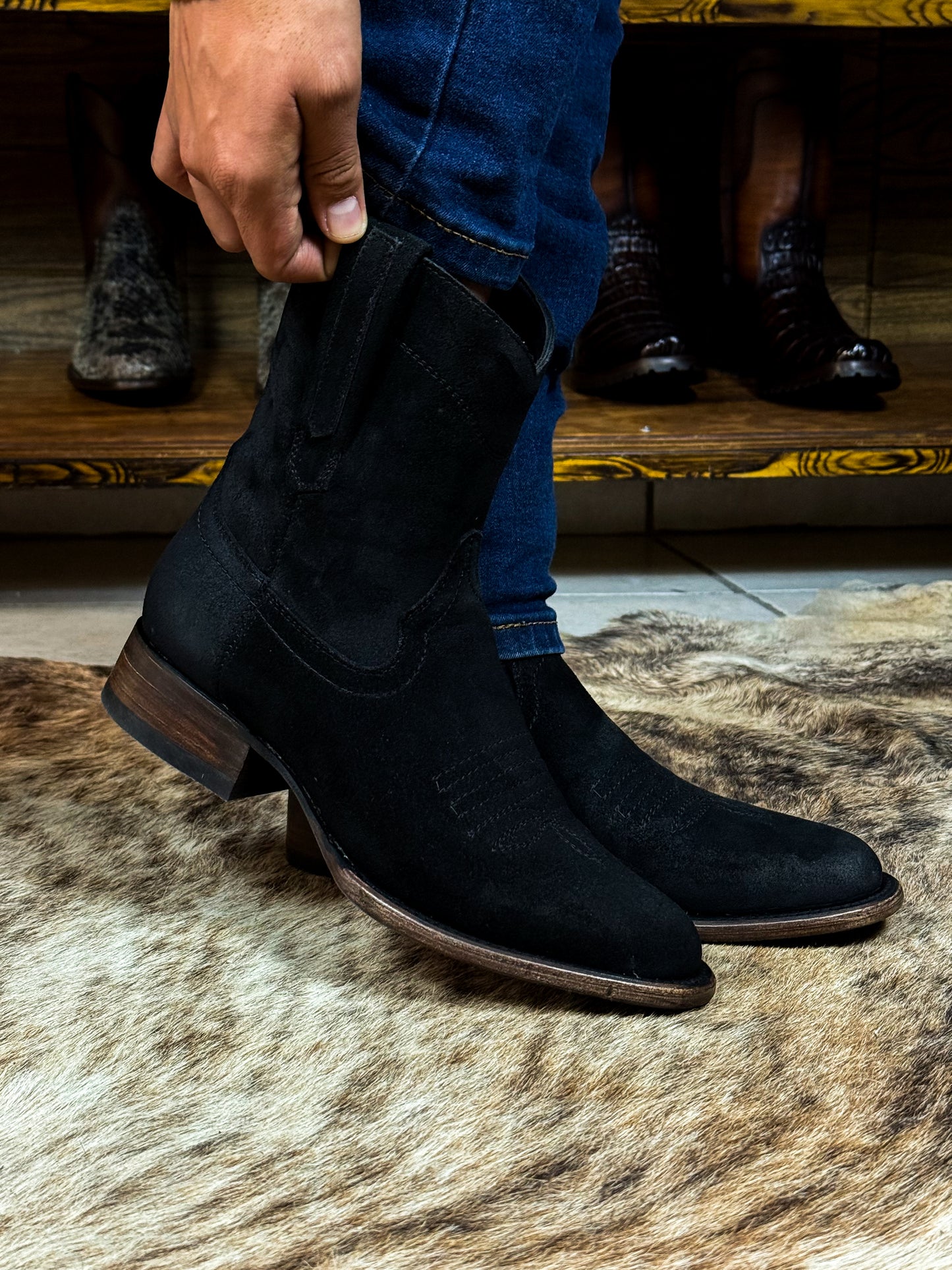 CARLO BROWN PITON BOOTS 