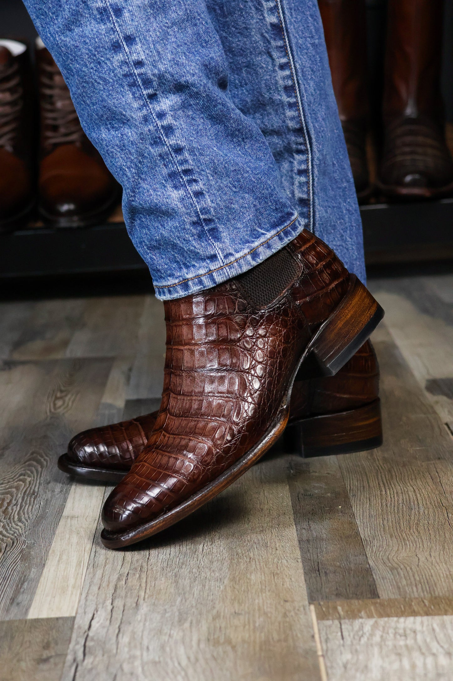 CARLO BROWN PITON BOOTS 