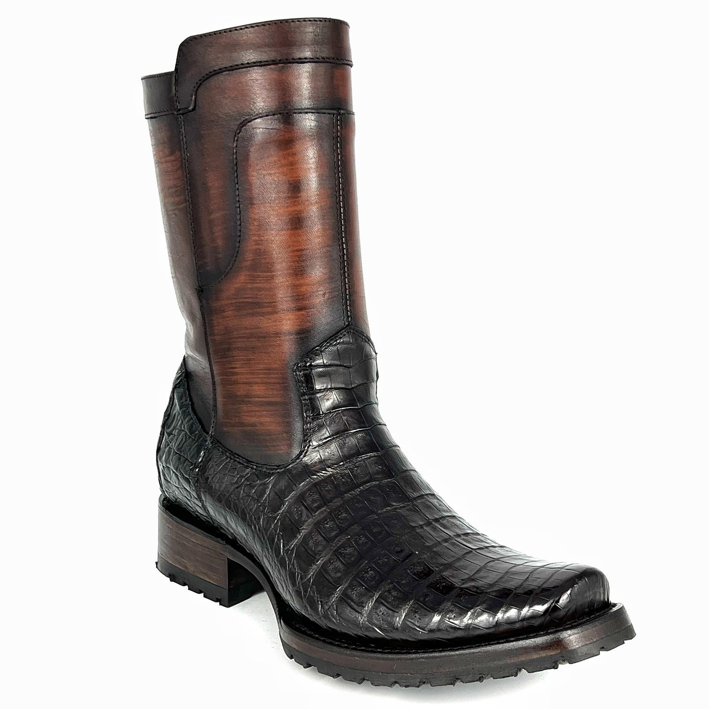 CHRISTIAN BROWN CROCODRILO BOOTS (TRACK)