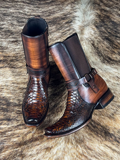 CARLO BROWN PITON HIGH BOOTS