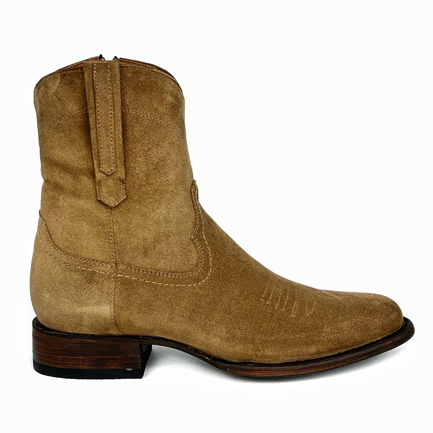 EMMA GAMUZA BEIGE BOOTS OVAL