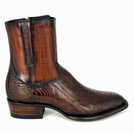 EMMA BROWN OSTRICH BOOTS 