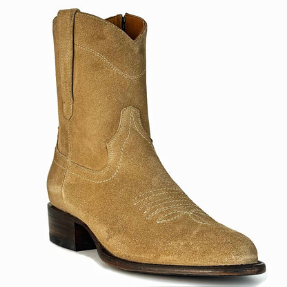 EMMA GAMUZA BEIGE BOOTS OVAL