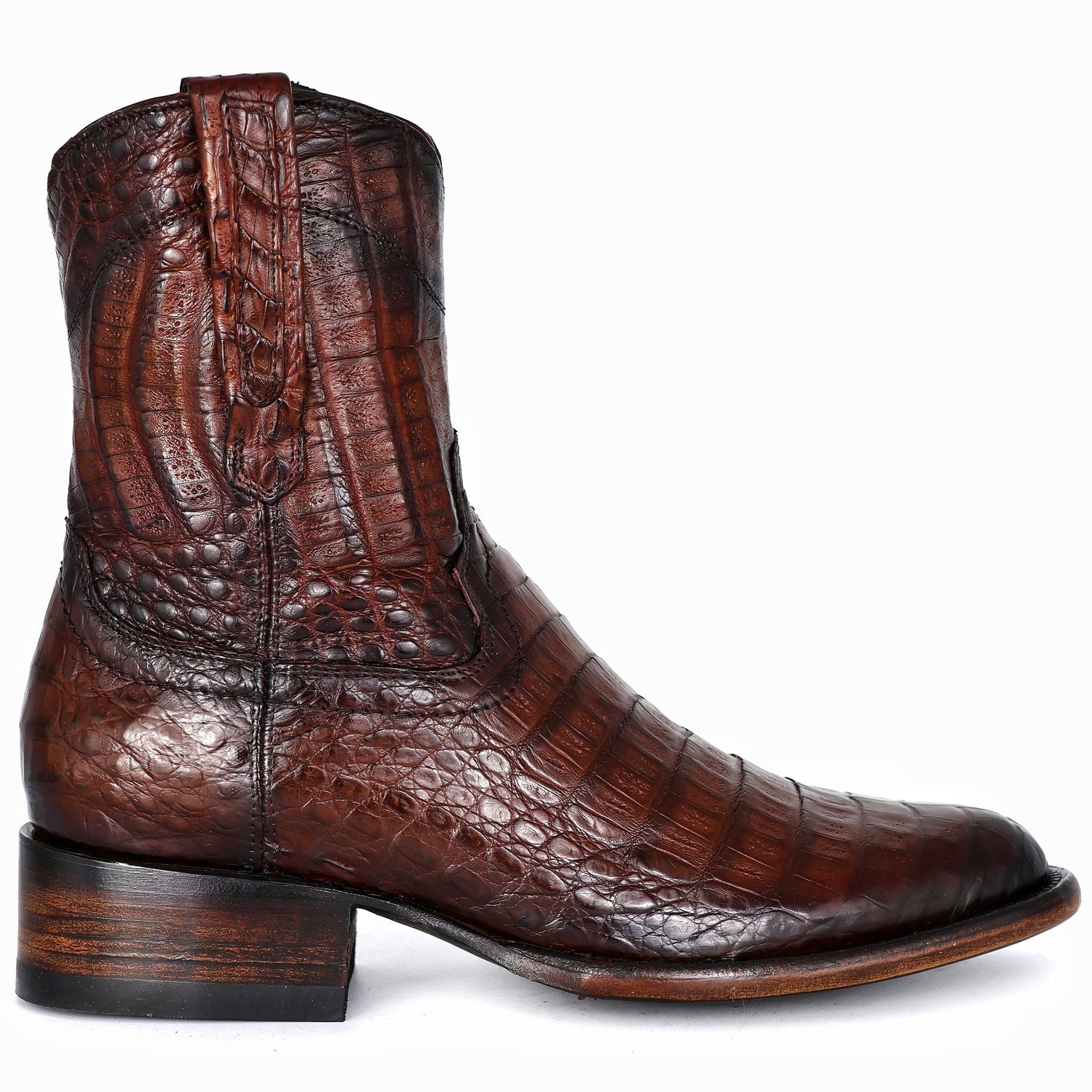 EMMA BROWN FULL COCODRILO FUSCUS BOOTS OVAL
