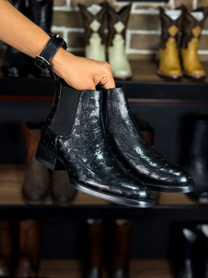 CHELSEA BLACK AVESTRUZ OVAL