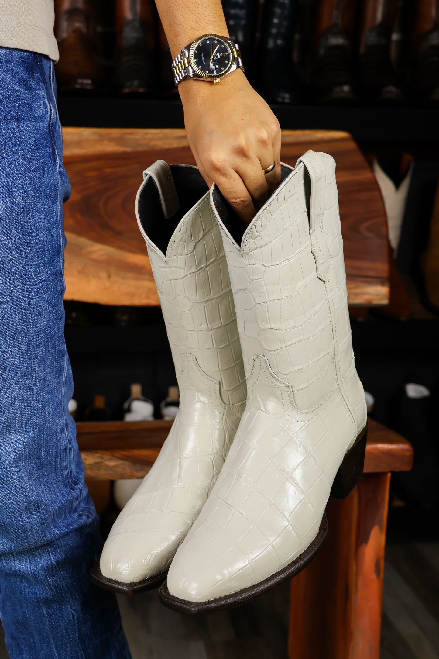 COWBOY HUESO FULL COCODRILO MORELETI FRANCESA