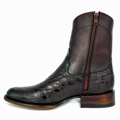 EMMA DARK BROWN COCODRILO MORELETI BOOTS