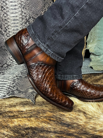 PAULO BROWN PITON BOOTS