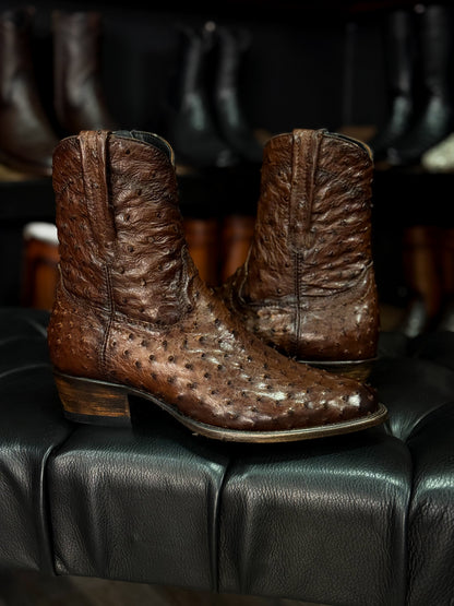 EMMA BROWN FULL AVESTRUZ BOOTS OVAL
