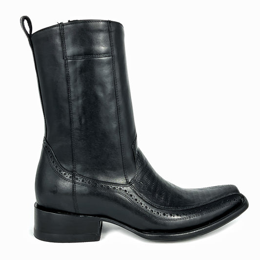 BLACK FLORETA LIZARD BOOTS